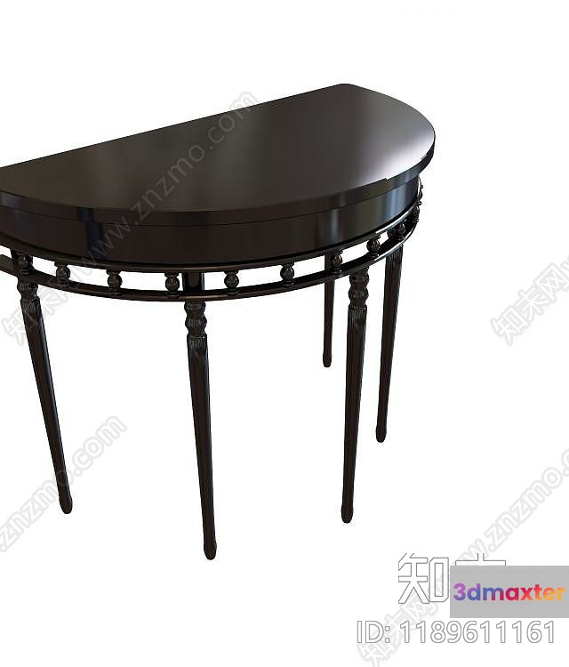 A Dark Brown Table With Six Legs 3D Model - 12019 - CORONA Render