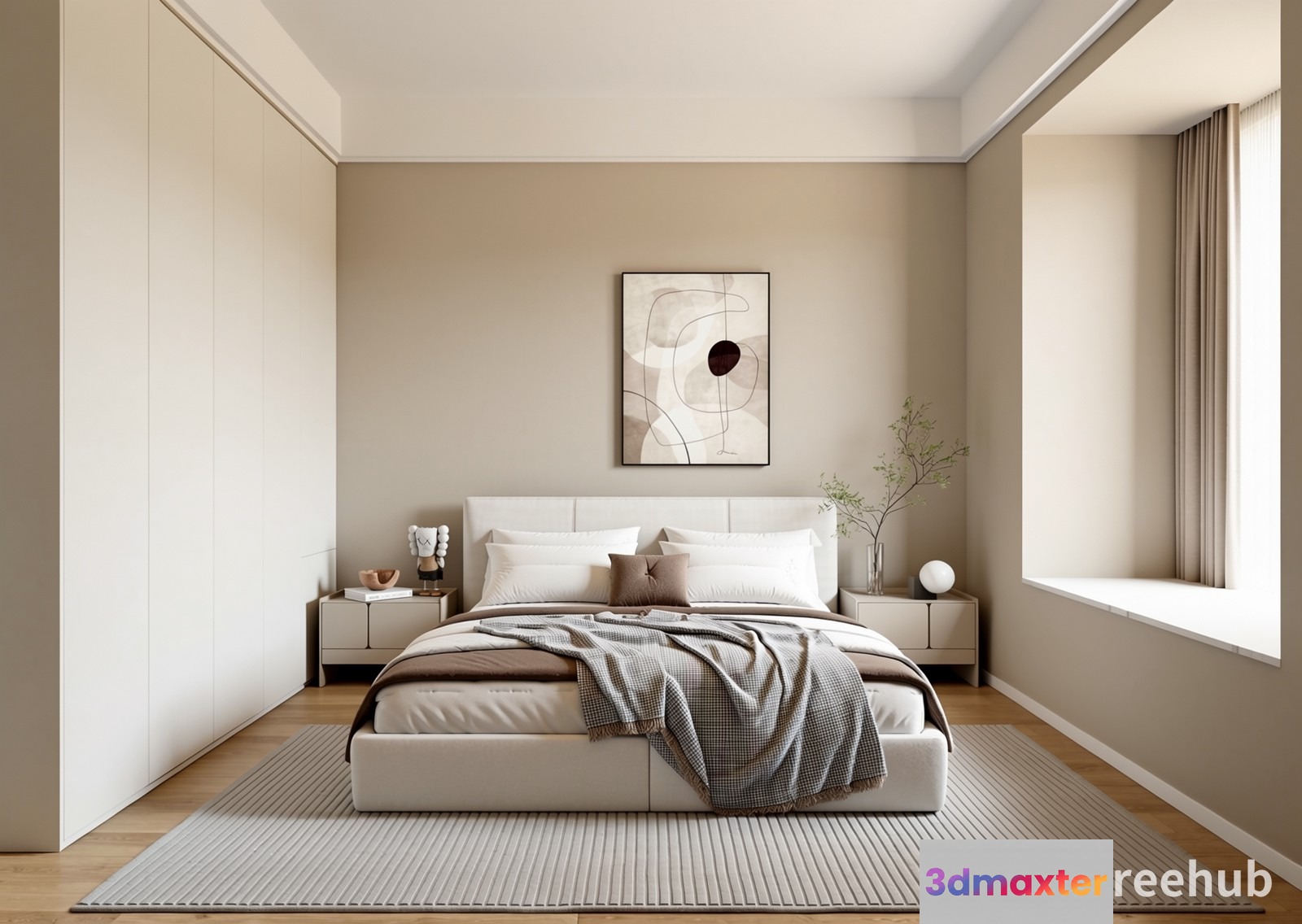 Cozy Modern Bedroom 3D Model - 23542 - VRAY Render