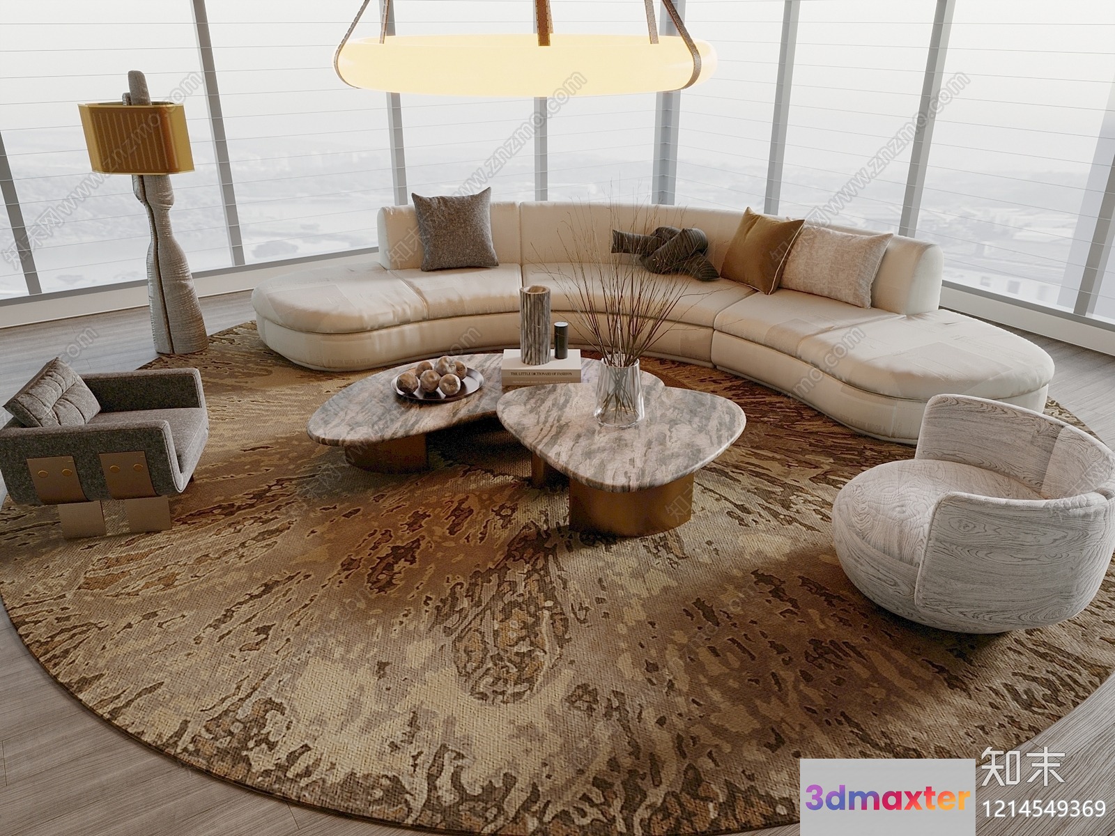 Modern Living Room 3D Model - 21908 - VRAY Render