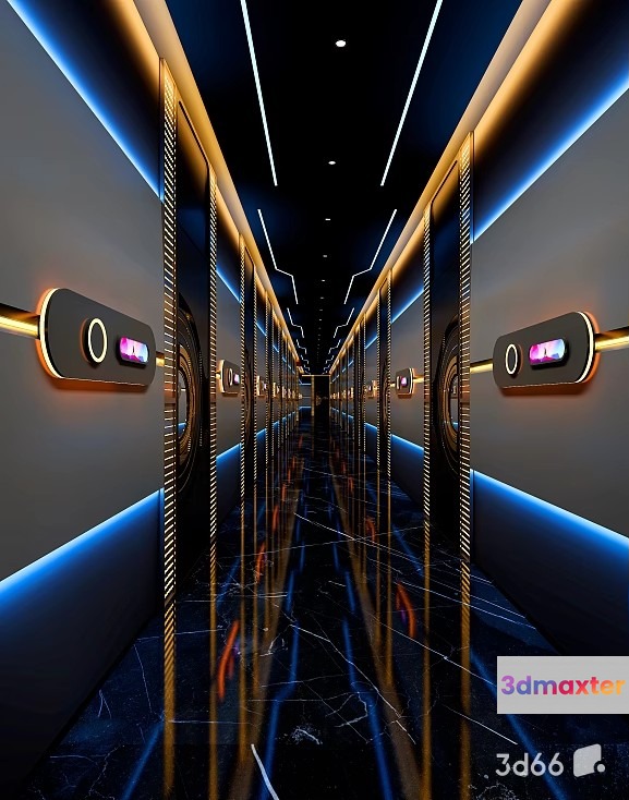 A Futuristic Hallway 3D Model - 19043 - VRAY Render