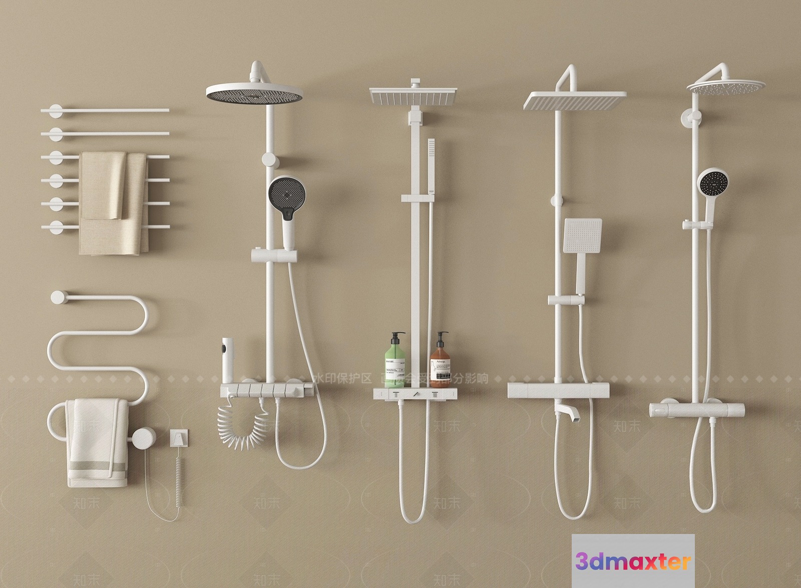 Modern Bathroom Fixtures 3D Model - 17447 - VRAY Render