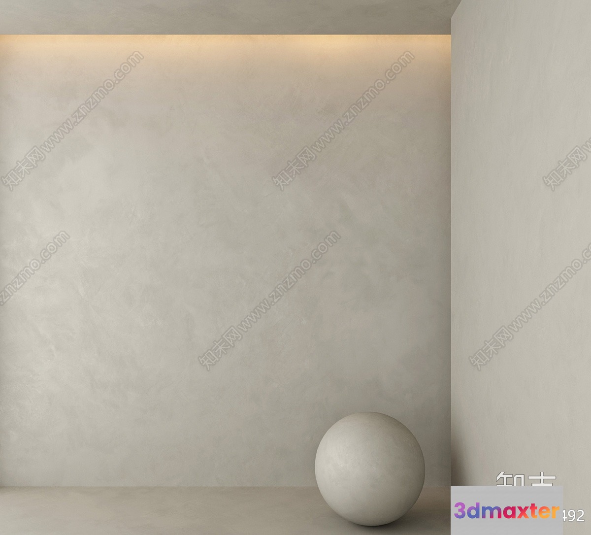 A White Sphere In A Corner Of A Room 3D Model - 19171 - CORONA Render