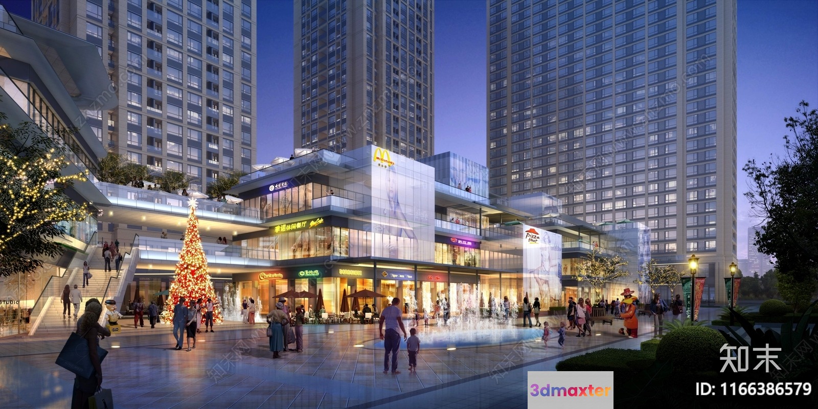 A Modern Shopping Center 3D Model - 6345 - VRAY Render