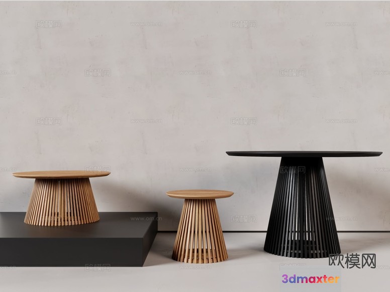 Modern Table And Stools 3D Model - 7978 - CORONA Render