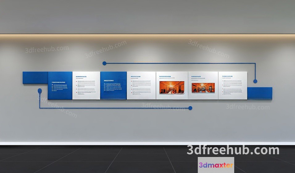 A Timeline On A Wall 3D Model - 22643 - VRAY Render