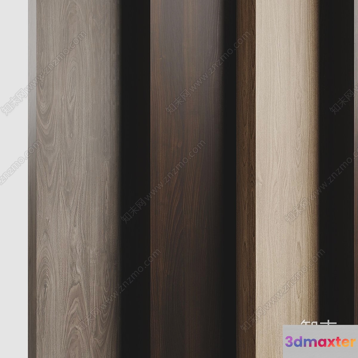 Wooden Wall Paneling 3D Model - 14523 - CORONA Render