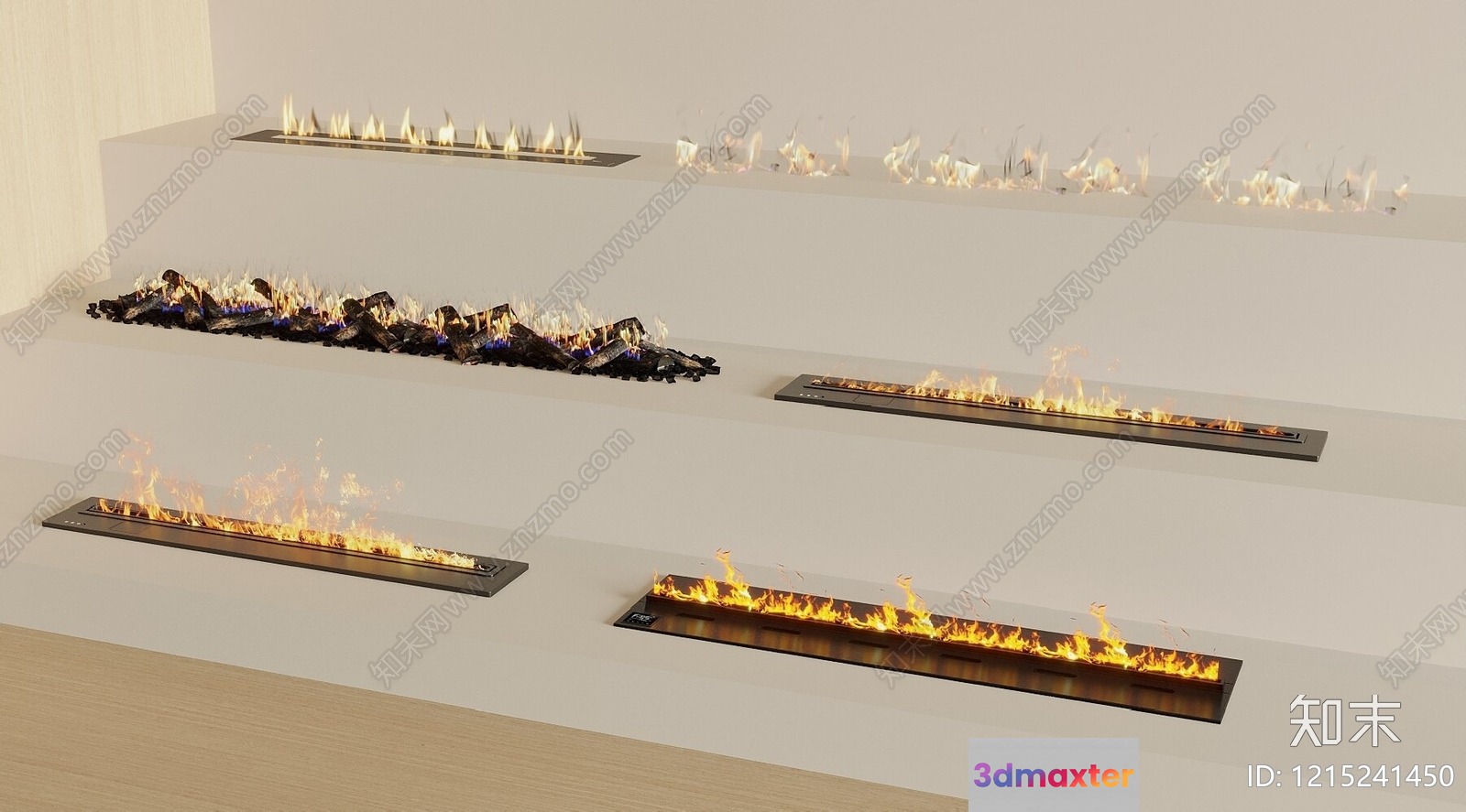Modern Fireplace Design 3D Model - 11357 - VRAY Render