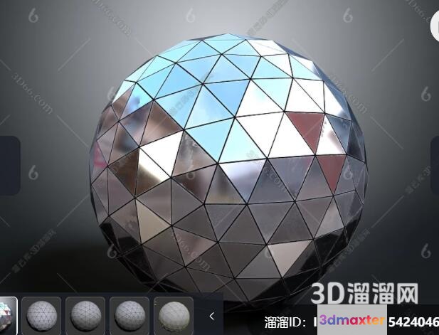 A 3D Geometric Sphere 3D Model - 7400 - VRAY Render
