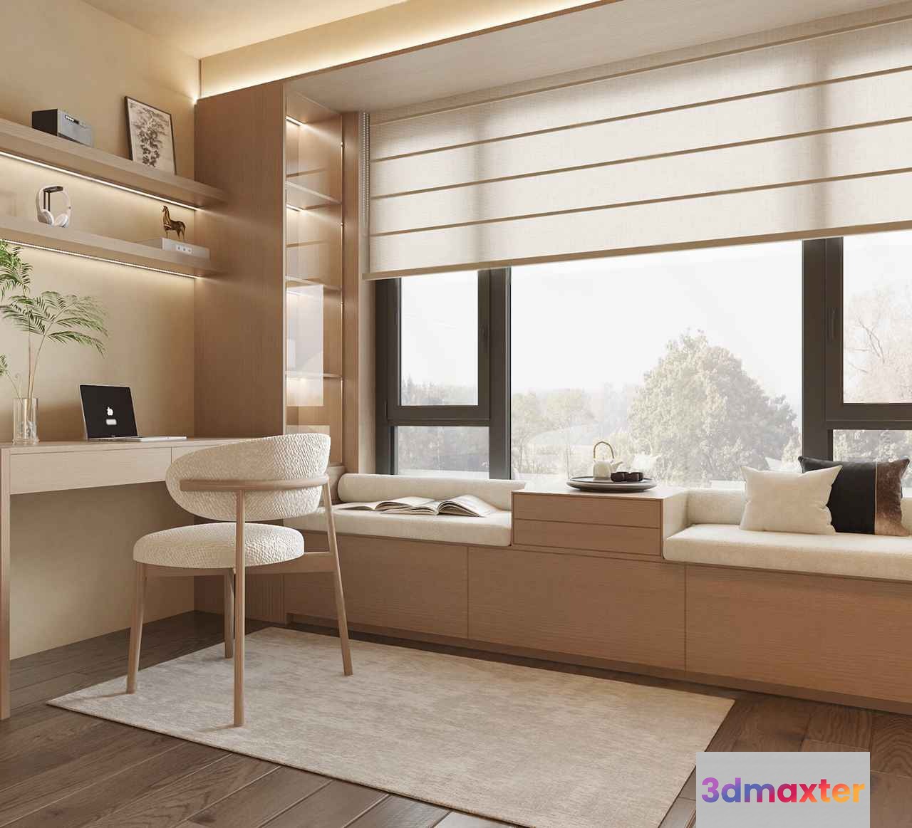 Modern Minimalist Room 3D Model - 13294 - VRAY Render
