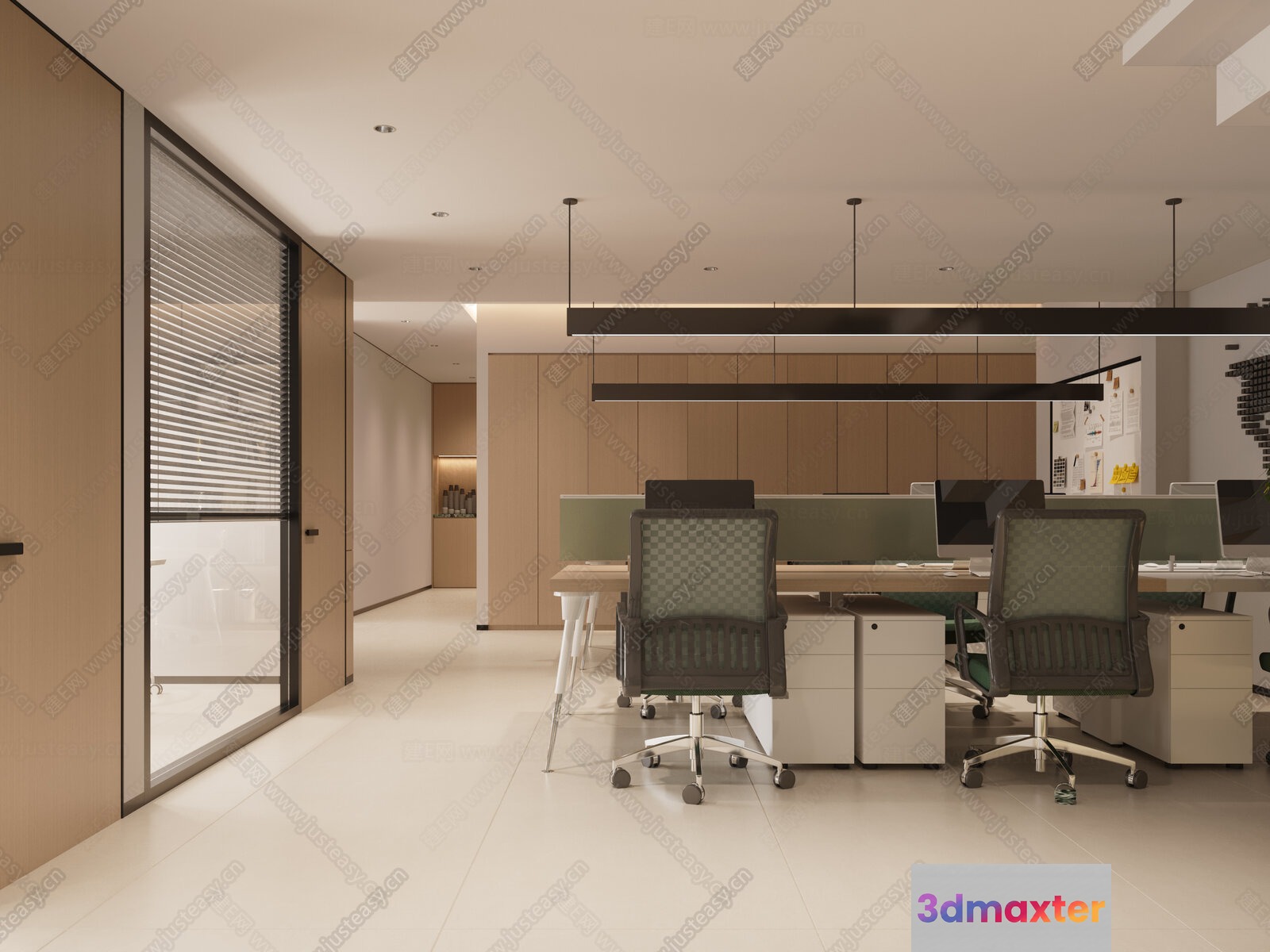 Modern Office Space 3D Model - 18208 - CORONA Render