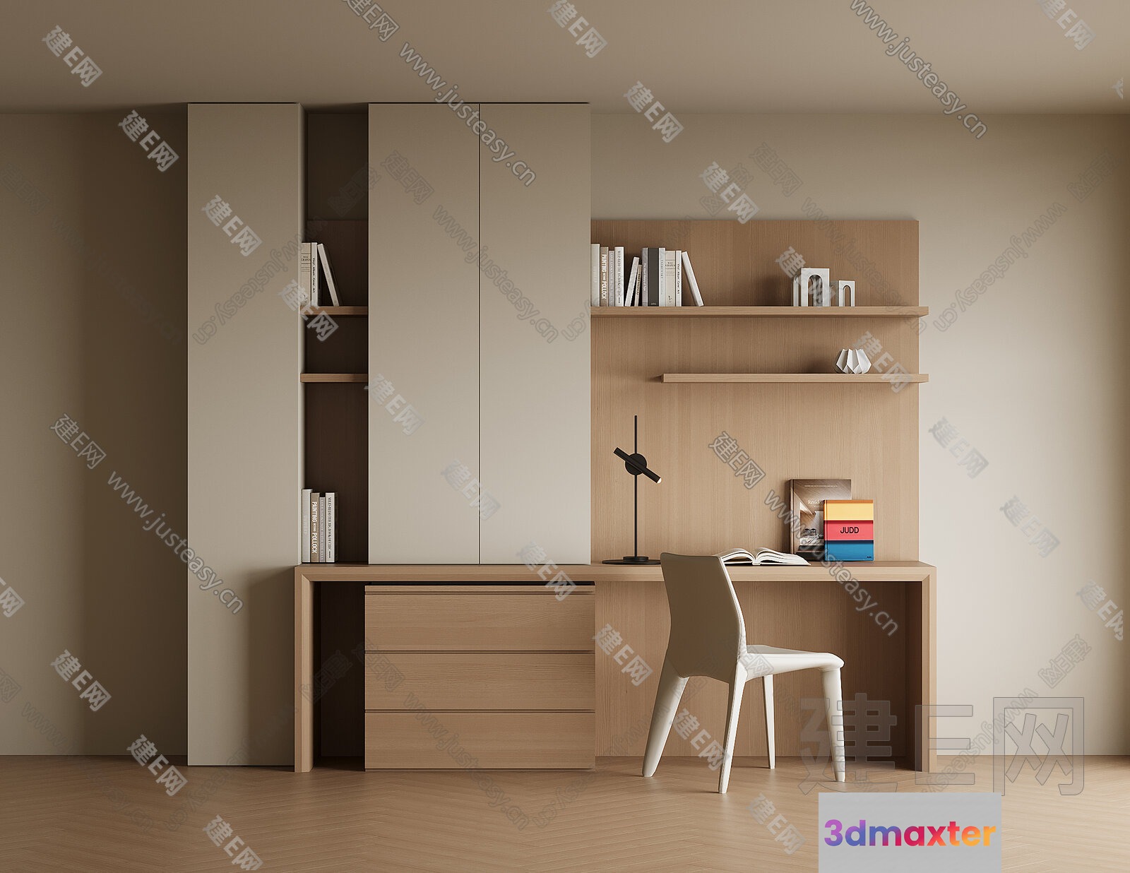 Modern Minimalist Desk 3D Model - 8335 - VRAY Render