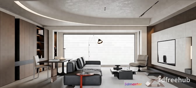 Modern Living Room 3D Model - 21633 - VRAY Render