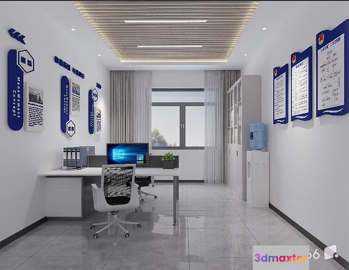 A Modern Office Space 3D Model - 23660 - VRAY Render