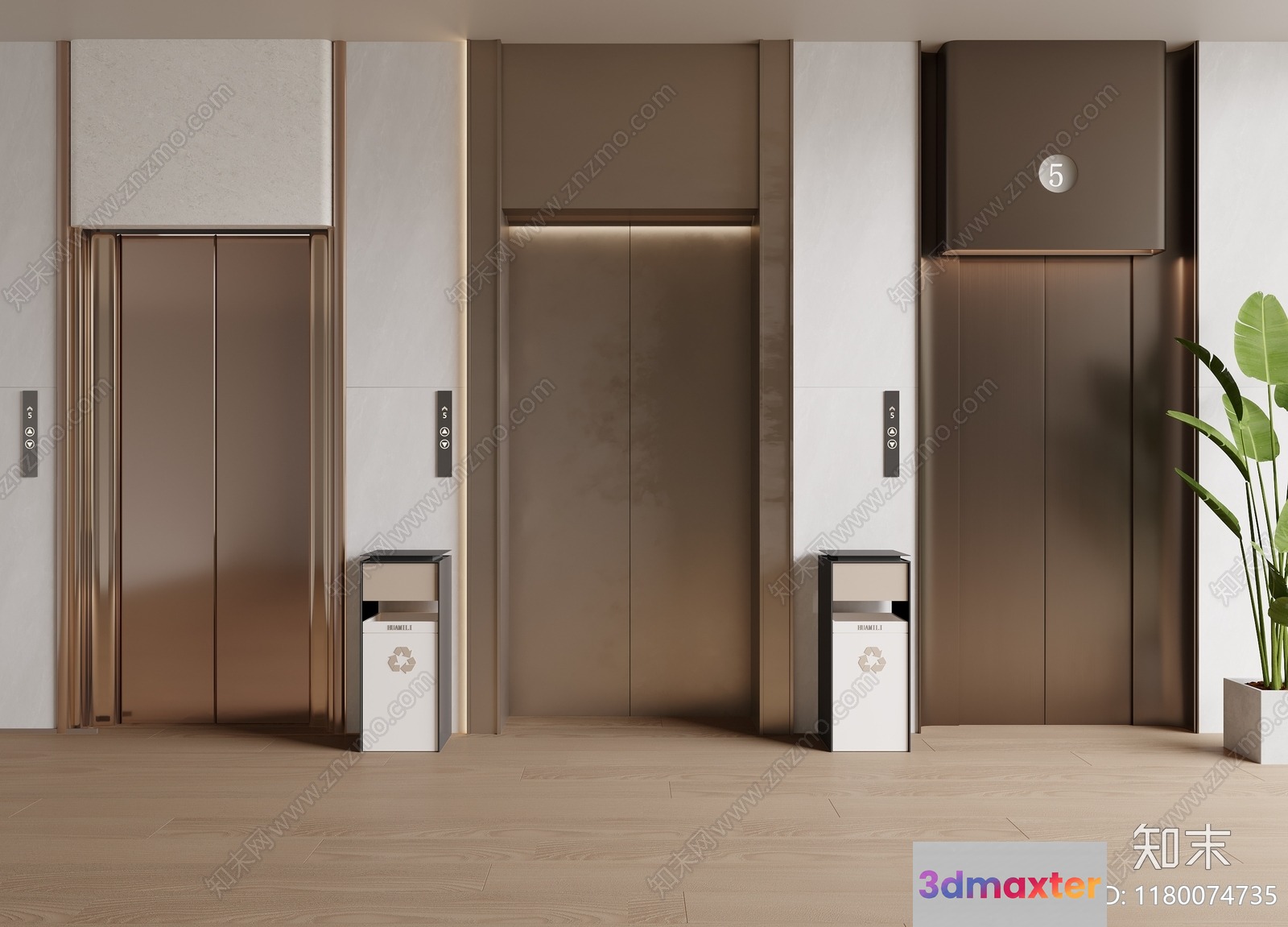 A Modern Elevator Lobby 3D Model - 4055 - VRAY Render