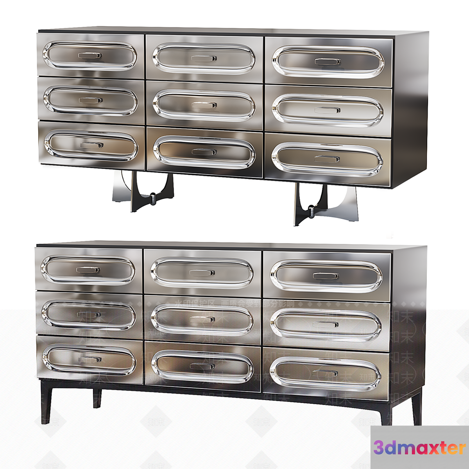 Silver Dresser 3D Model - 7873 - VRAY Render