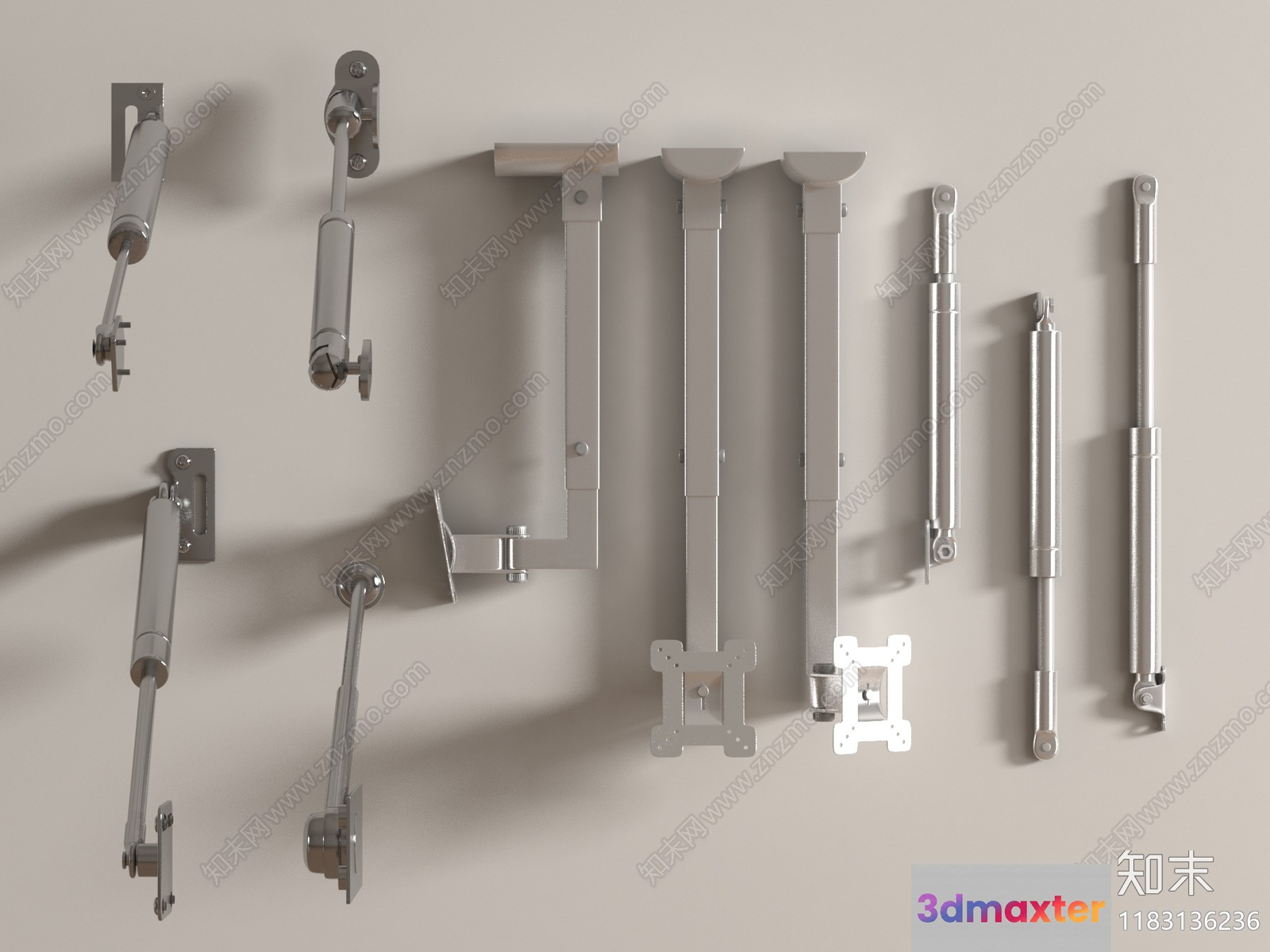 Metal Door Hardware 3D Model - 13273 - VRAY Render