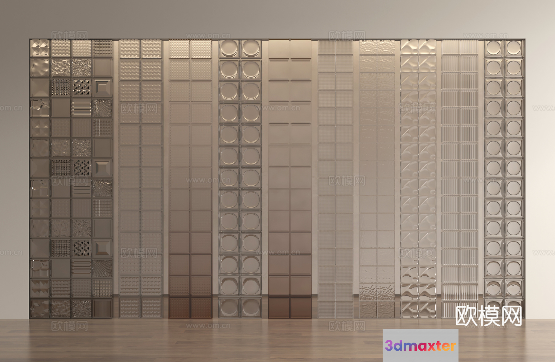 Modern Glass Wall 3D Model - 10364 - VRAY Render