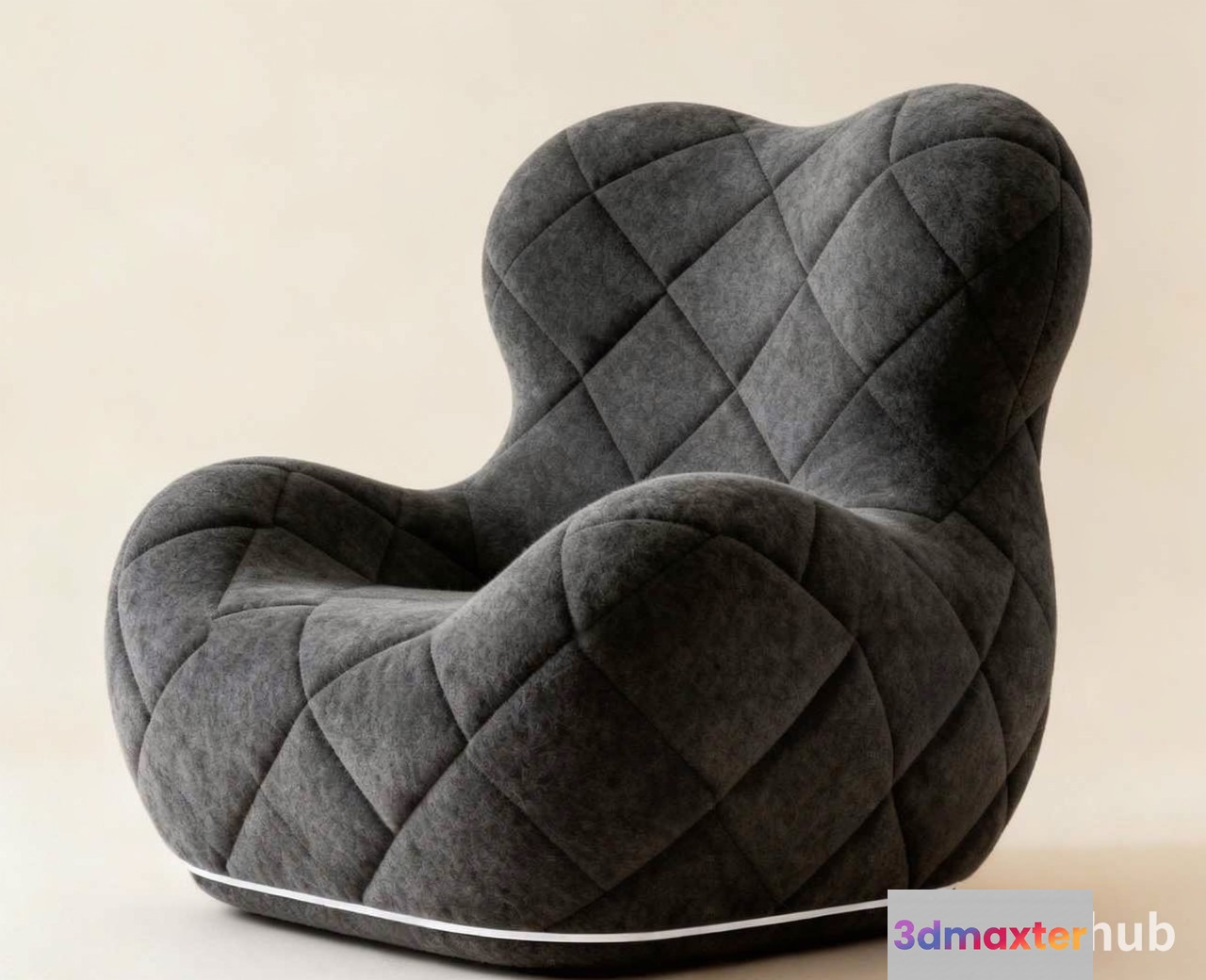 A Gray Armchair 3D Model - 22038 - VRAY Render