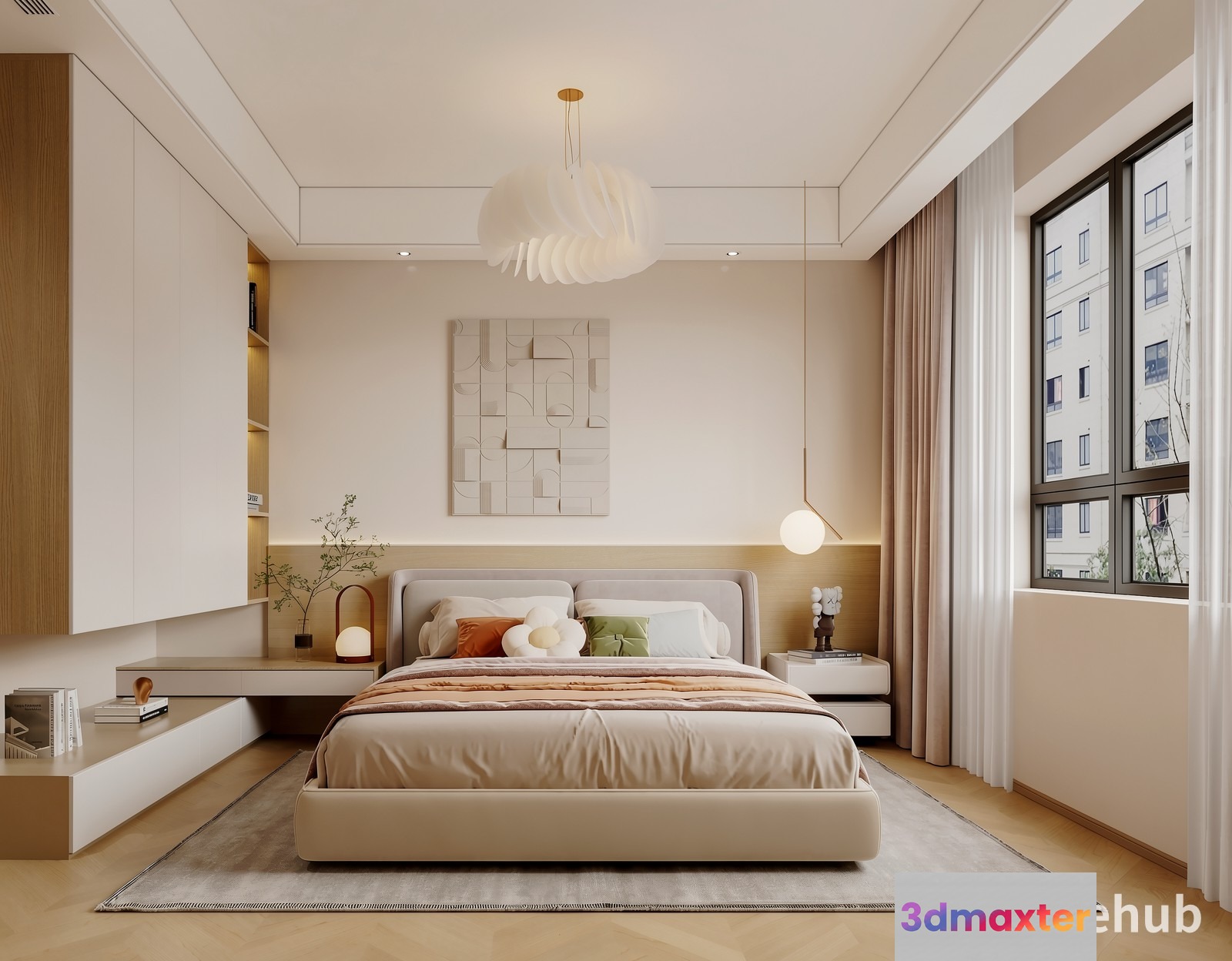 Cozy Modern Bedroom 3D Model - 23639 - VRAY Render