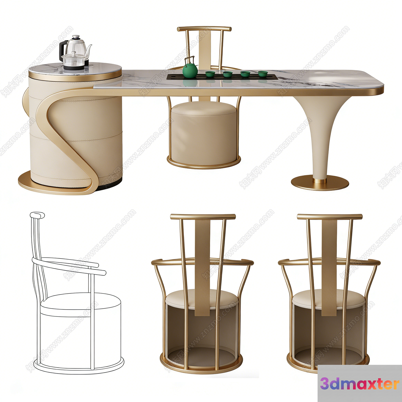 Modern Bar Furniture 3D Model - 11270 - VRAY Render