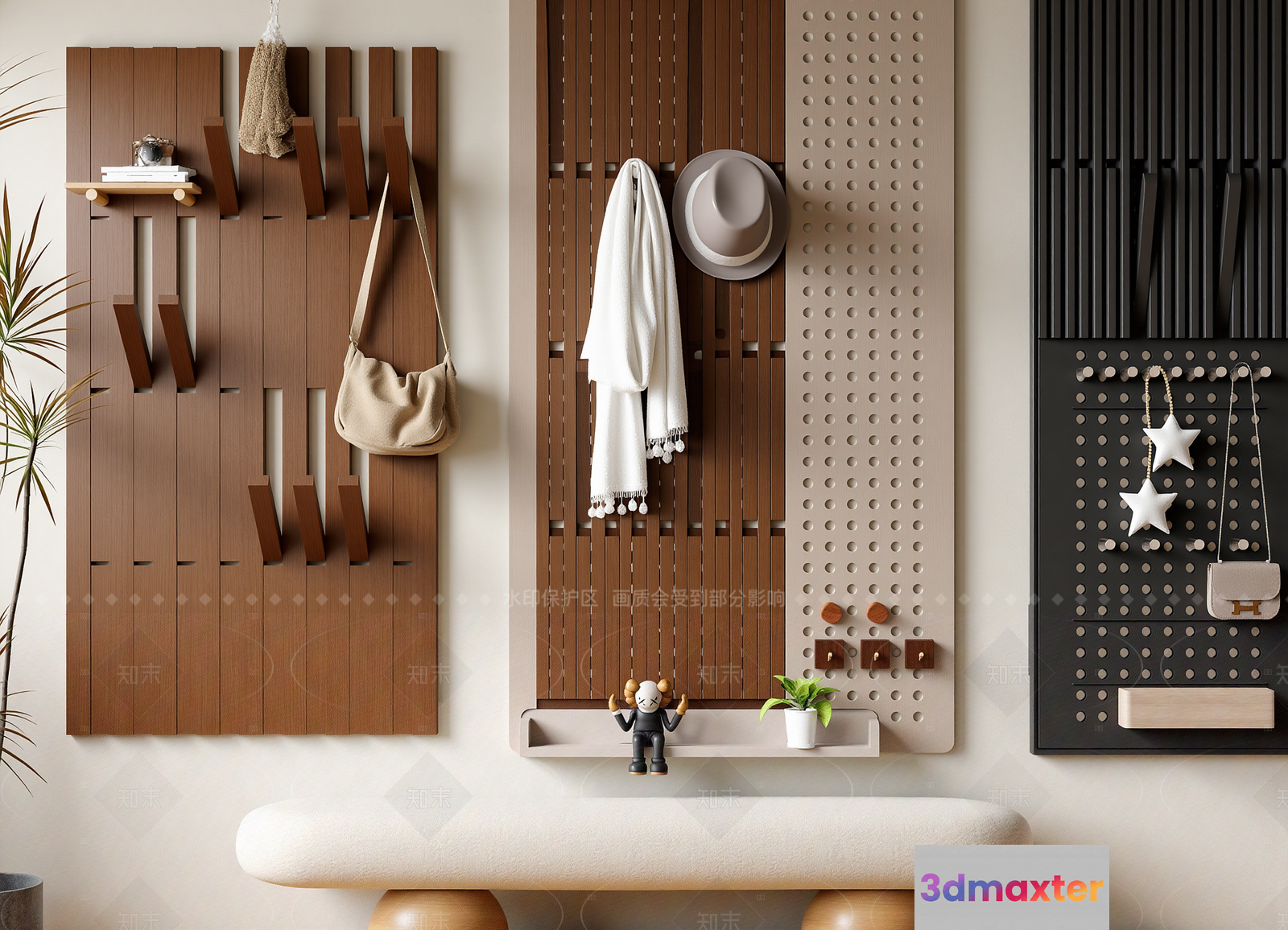 Modern Decorative Wall 3D Model - 7607 - VRAY Render
