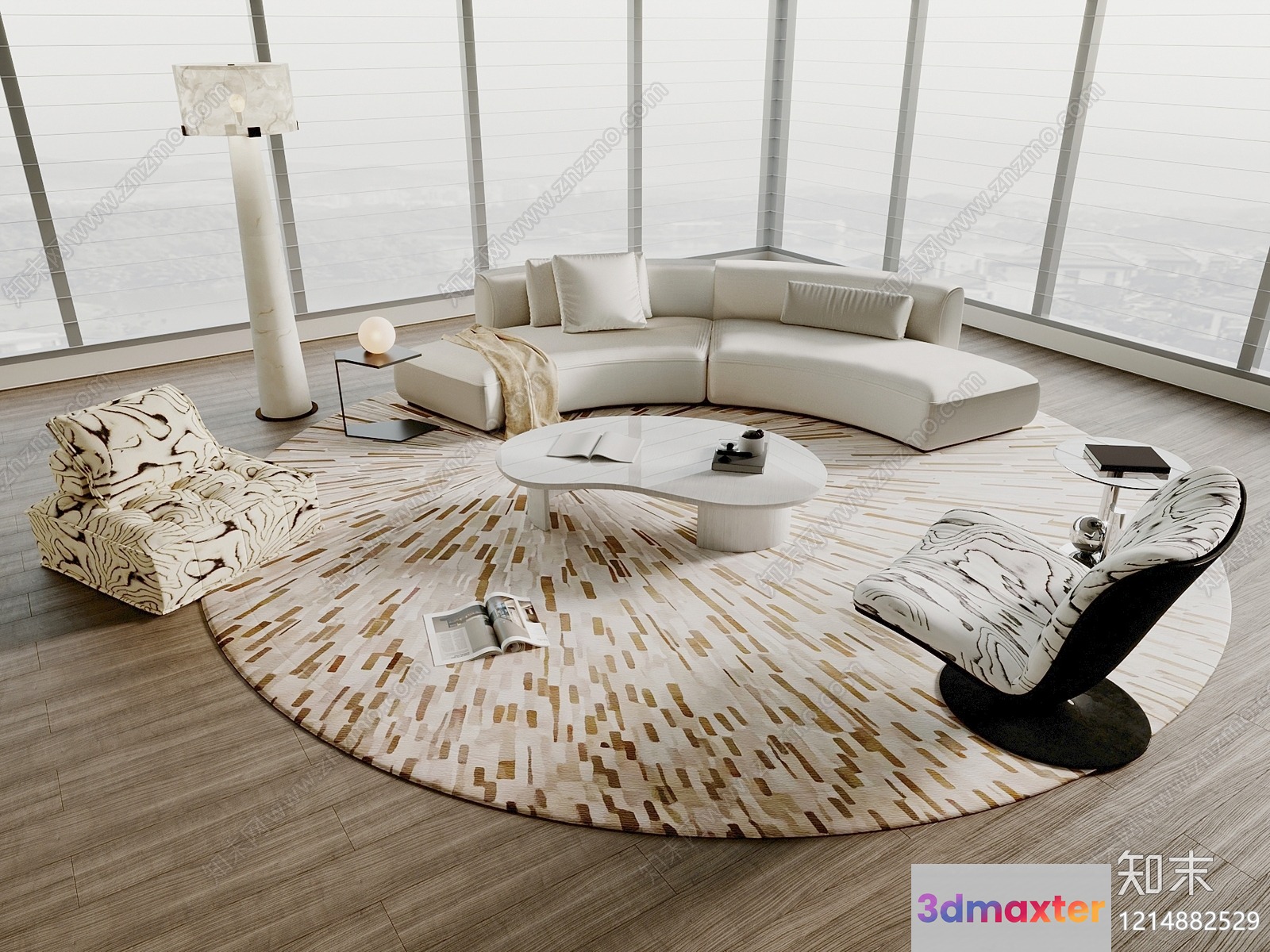 Modern Living Room 3D Model - 10502 - VRAY Render