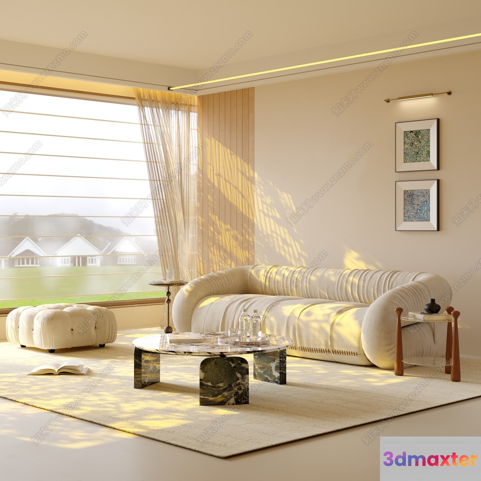 Modern Living Room 3D Model - 4719 - VRAY Render