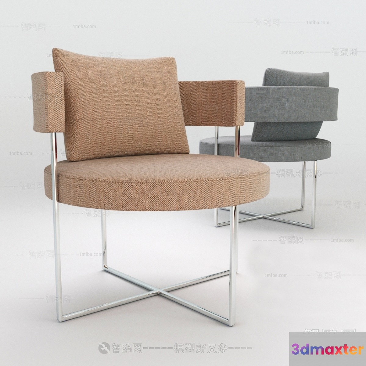 A Beige Chair 3D Model - 14028 - VRAY Render
