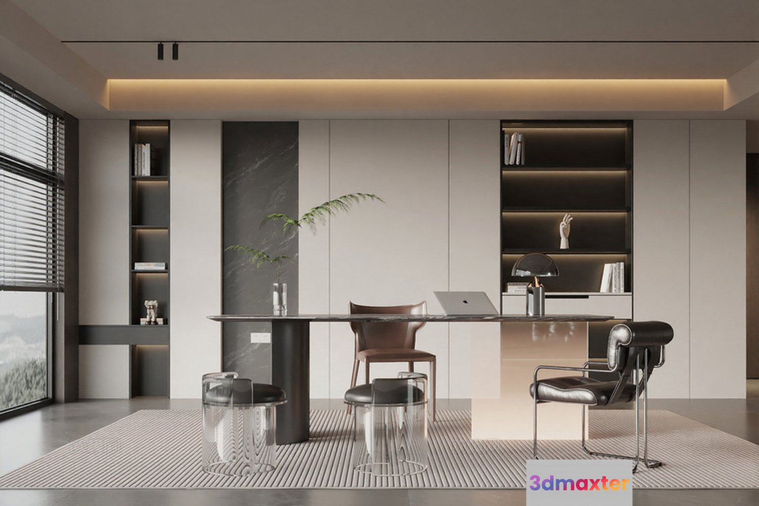 Modern Office Space 3D Model - 4579 - VRAY Render