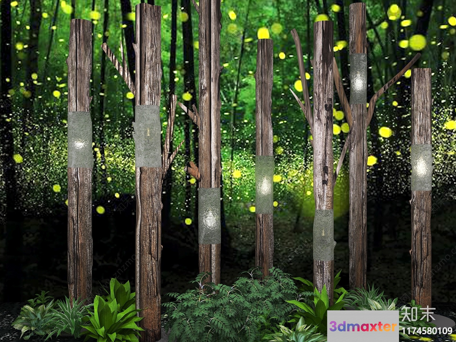Wooden Forest Scene 3D Model - 1623 - VRAY Render