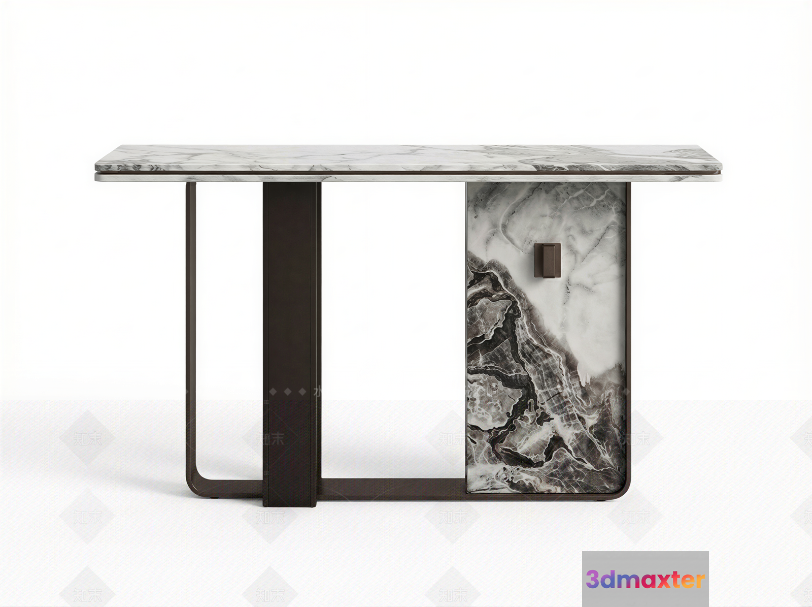 A Marble Table With A Metal Base 3D Model - 11692 - VRAY Render
