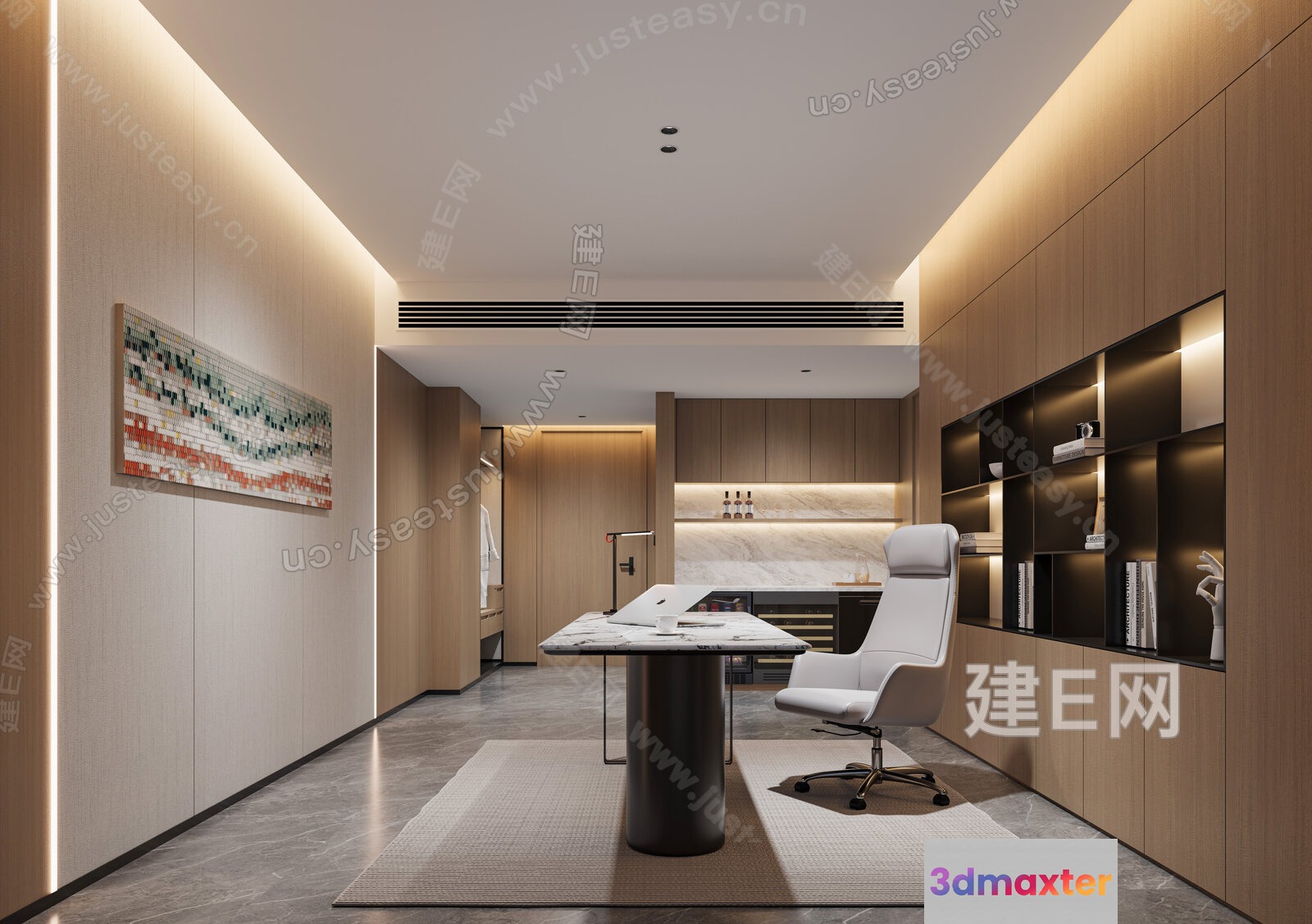 Modern Office Space 3D Model - 17388 - VRAY Render