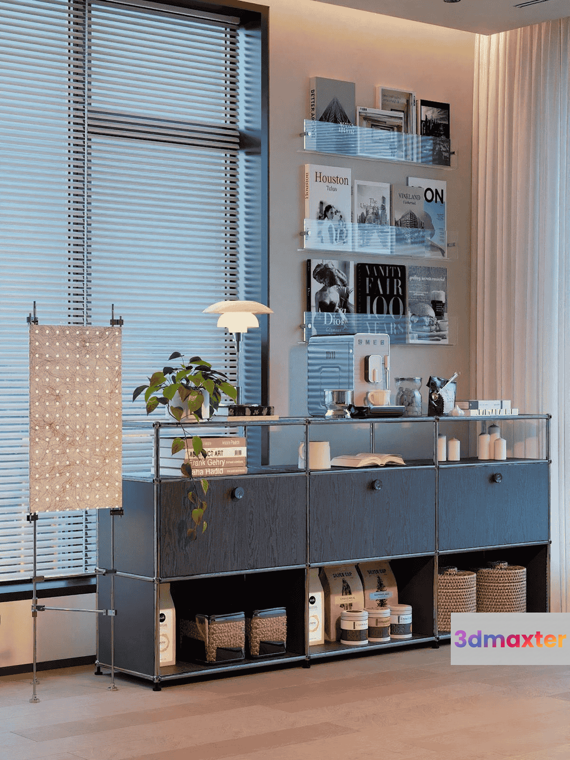 Modern Shelving Unit 3D Model - 15345 - VRAY Render