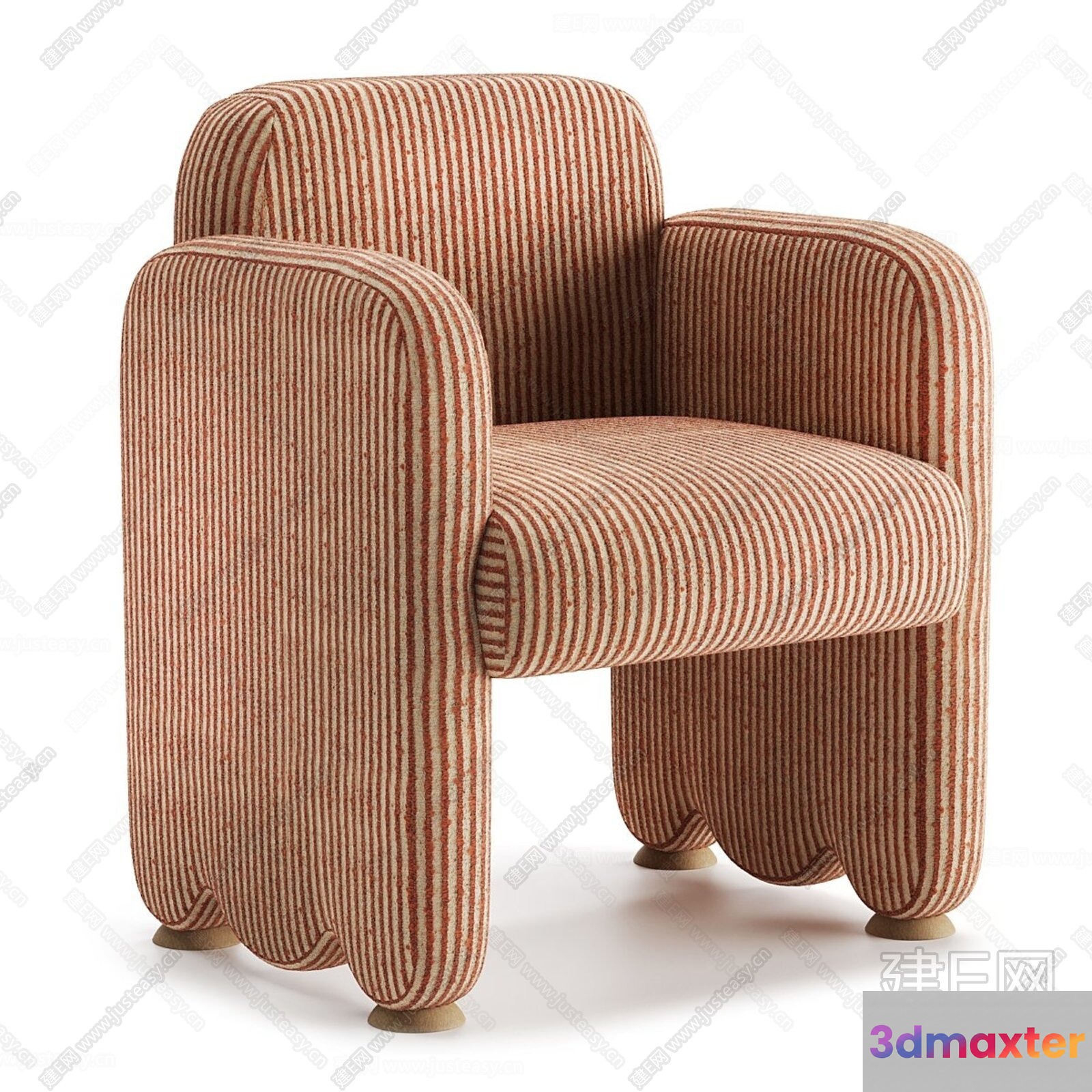 Modern Striped Chair 3D Model - 7959 - CORONA Render