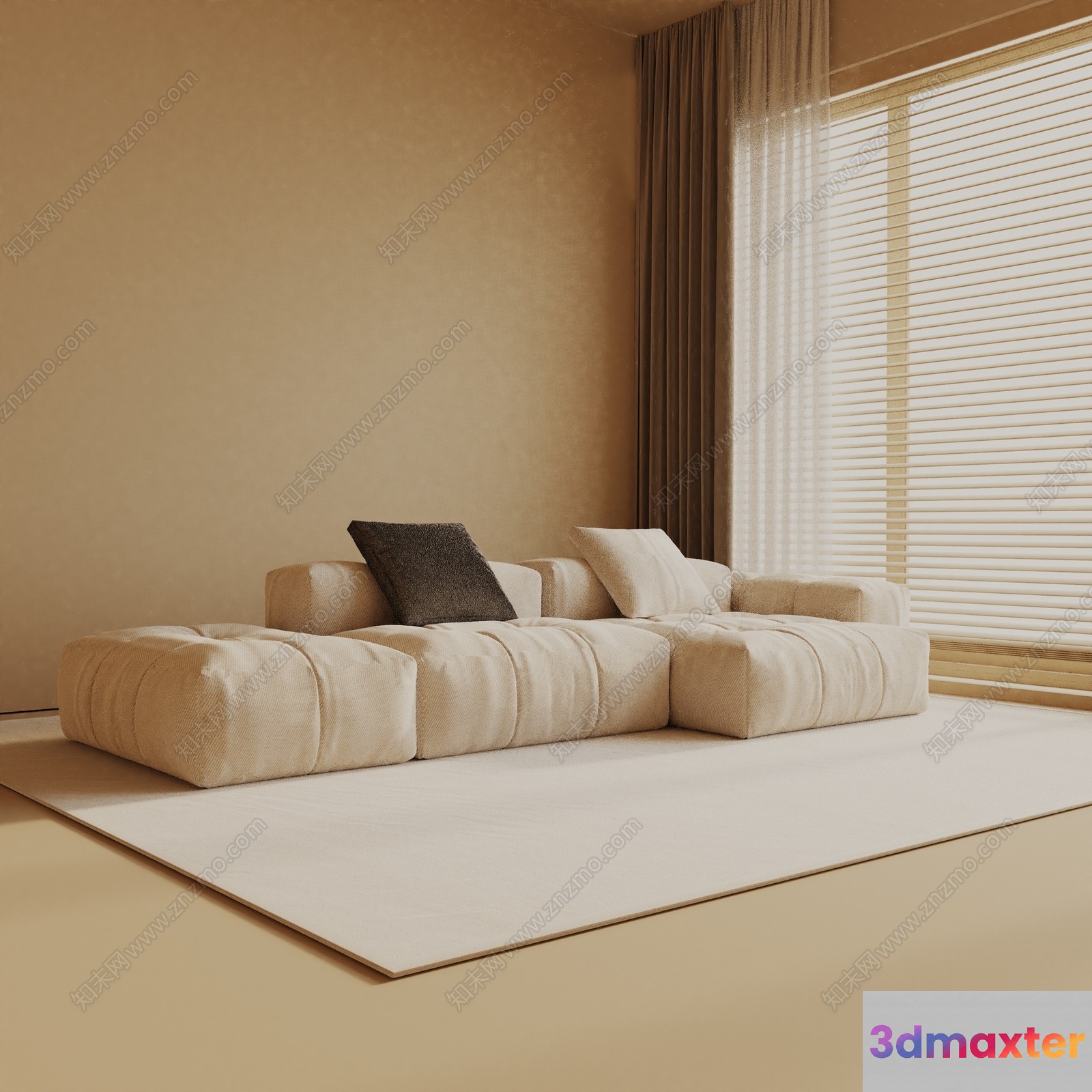 Modern Living Room 3D Model - 17144 - VRAY Render