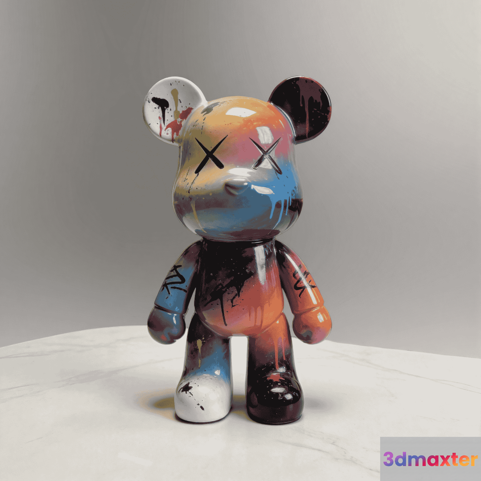 A Colorful Bear Figurine 3D Model - 10834 - VRAY Render