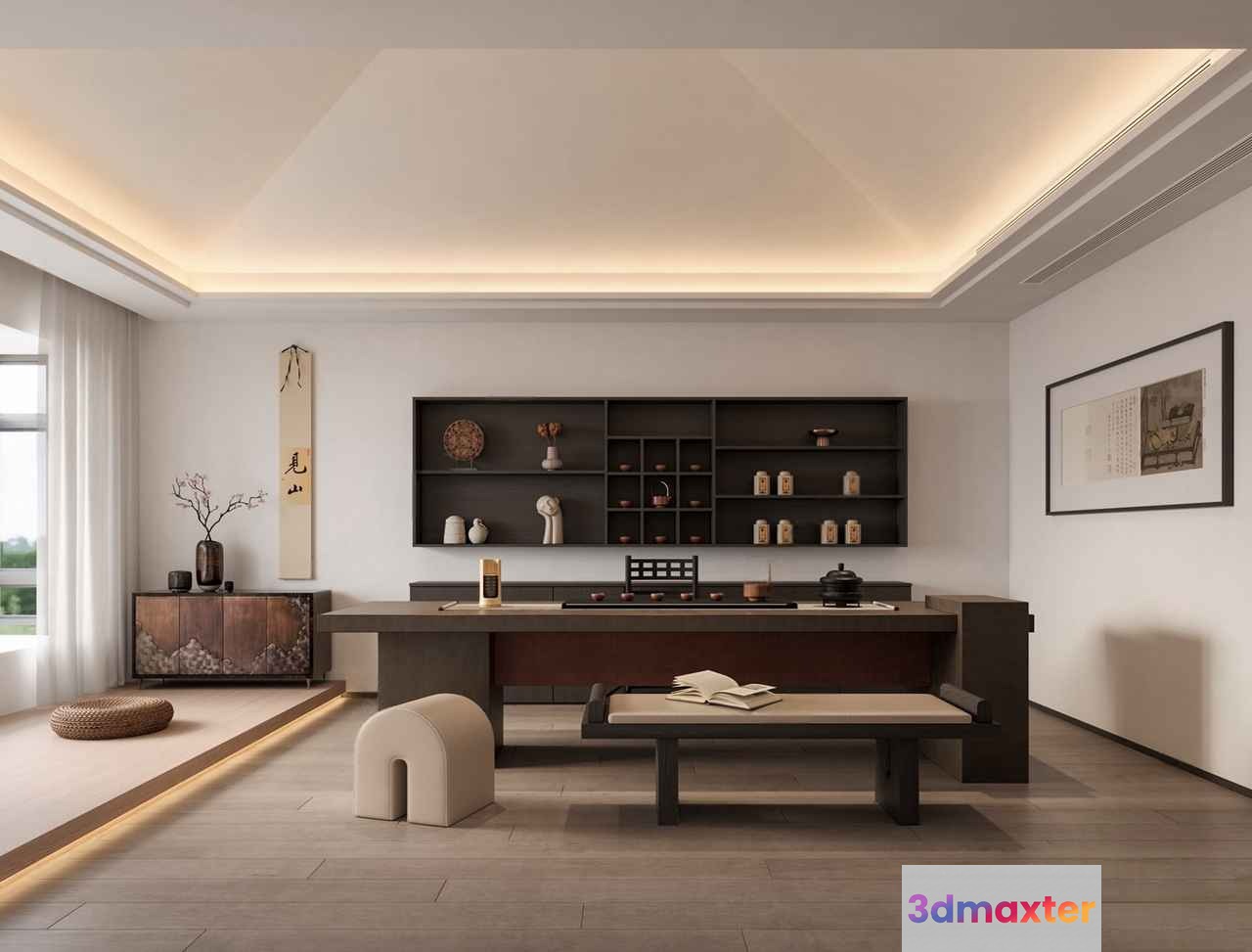 Modern Japanese-Inspired Room 3D Model - 4960 - VRAY Render