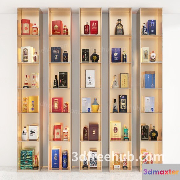 A Collection Of Shelves 3D Model - 18687 - VRAY Render