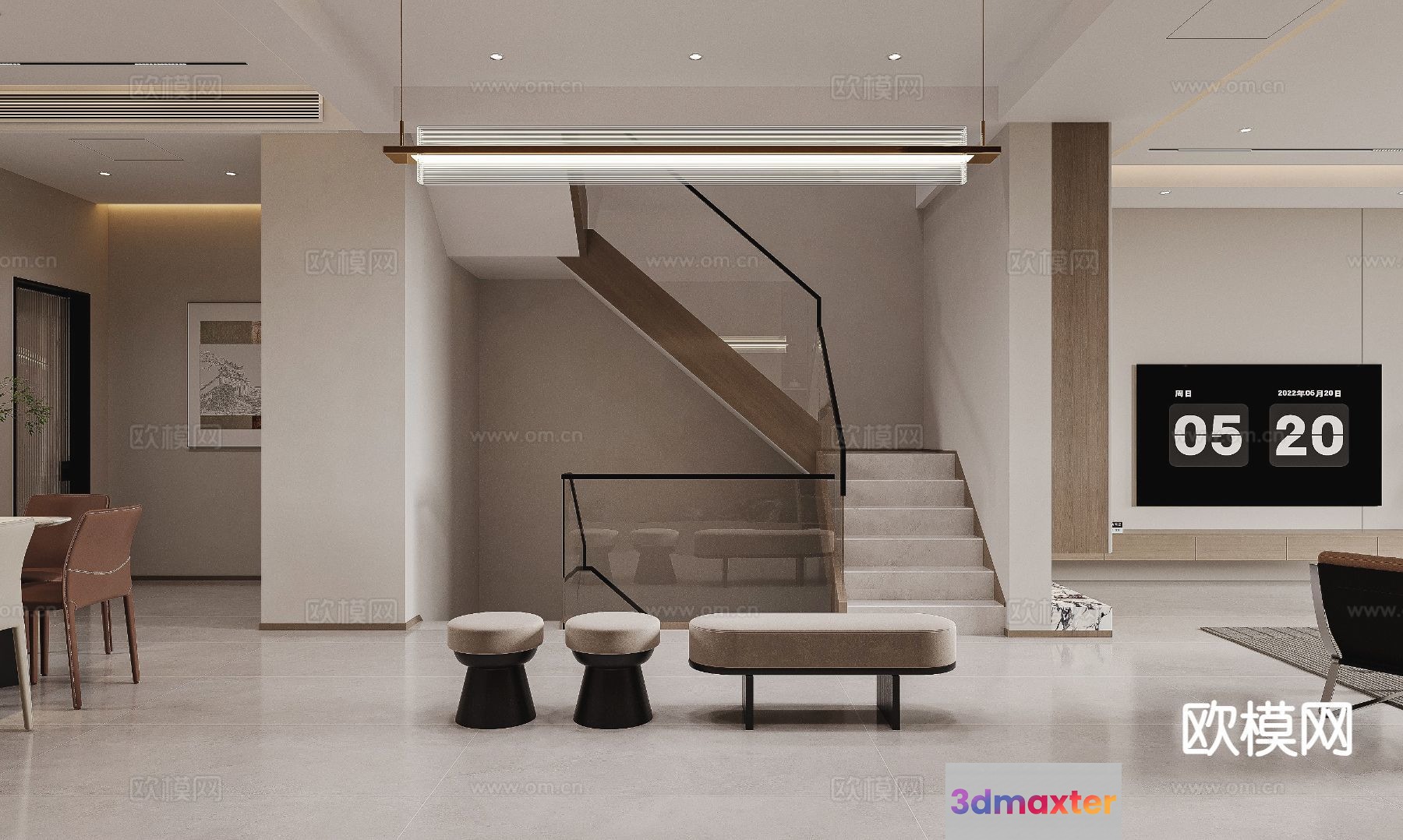Modern Minimalist Interior 3D Model - 14956 - VRAY Render