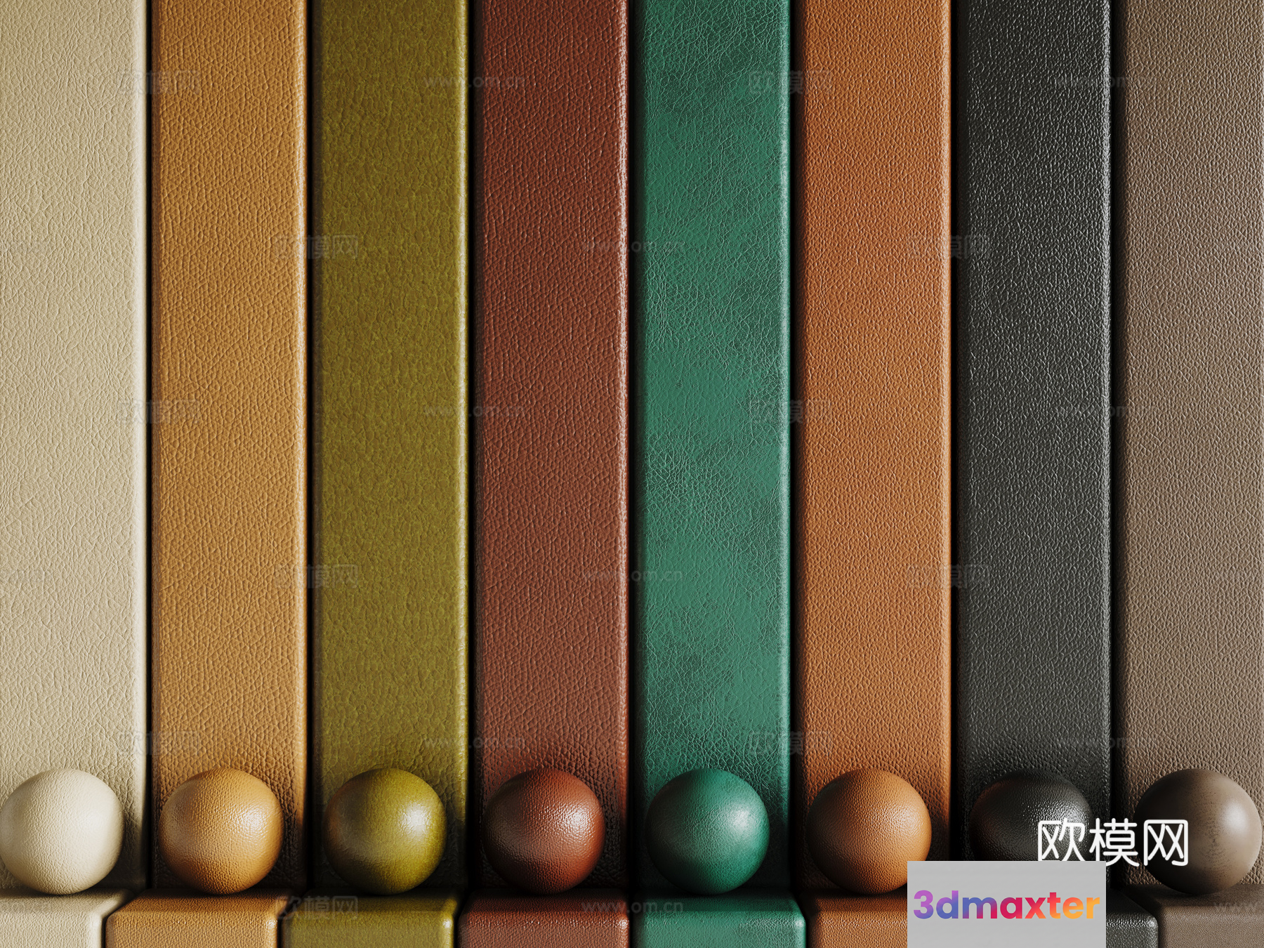 Kd Leather Wallpapers 3D Model - 2249 - VRAY Render