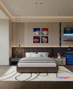 Modern Bedroom 3D Model - 1407 - CORONA Render