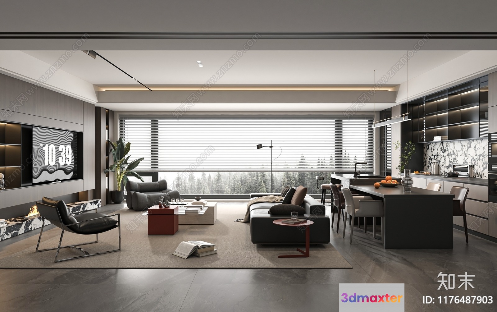 Modern Living Room 3D Model - 9216 - VRAY Render