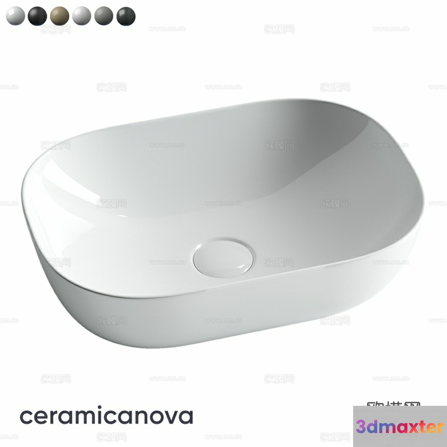 A White Ceramic Sink 3D Model - 22103 - VRAY Render