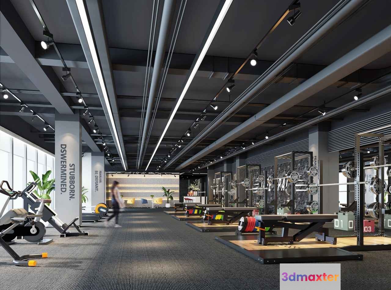 A Gym Interior 3D Model - 15939 - VRAY Render