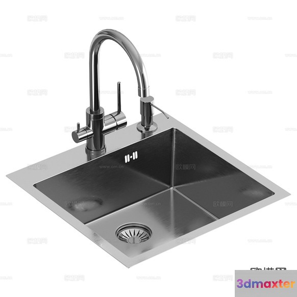 Stainless Steel Sink 3D Model - 7280 - VRAY Render