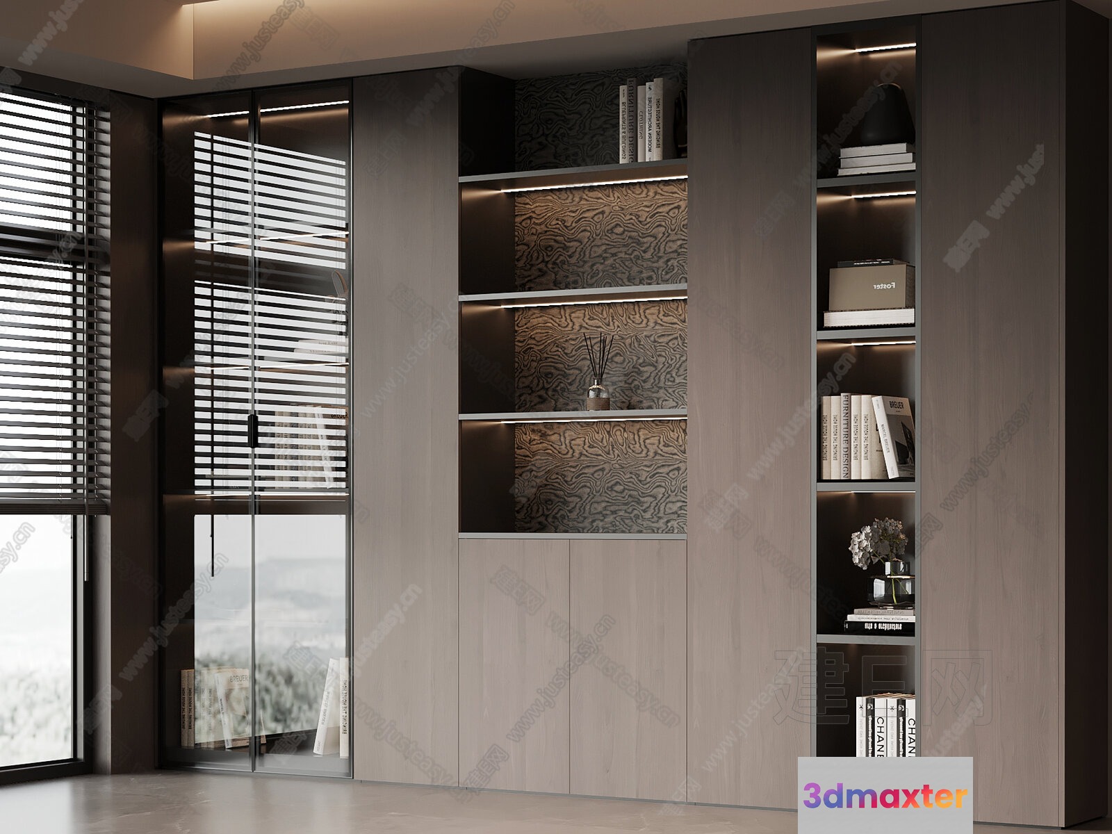 Modern Wood Cabinet 3D Model - 12236 - VRAY Render