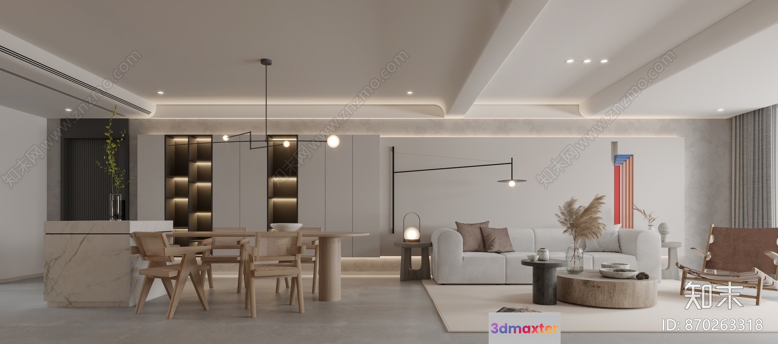 Modern Living Room 3D Model - 14797 - VRAY Render