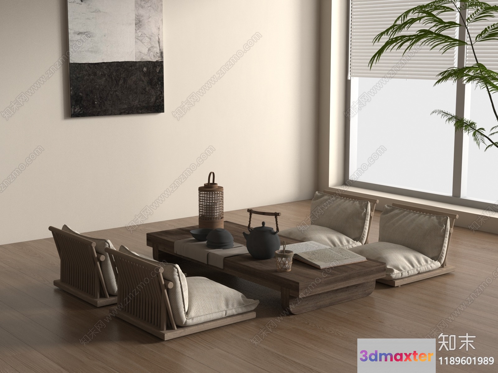 Minimalist Living Room 3D Model - 2157 - VRAY Render
