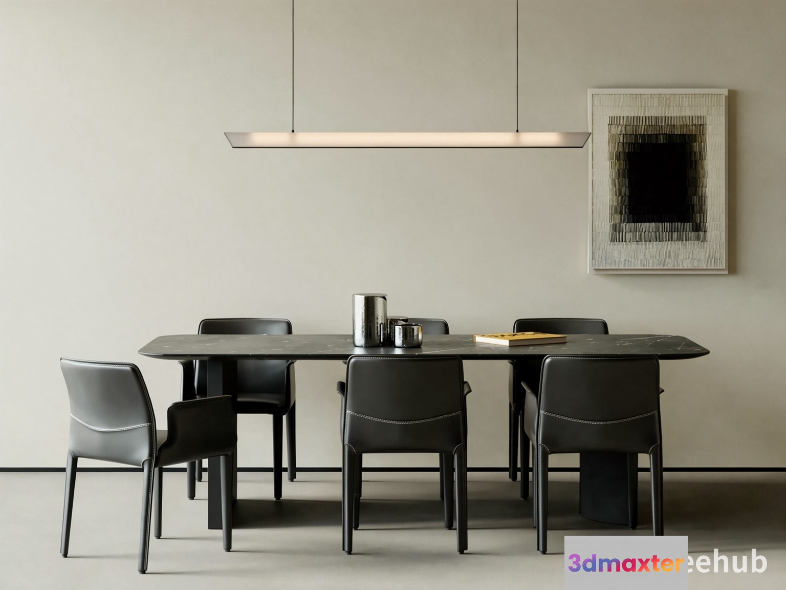 Modern Minimalist Dining Room 3D Model - 22212 - VRAY Render