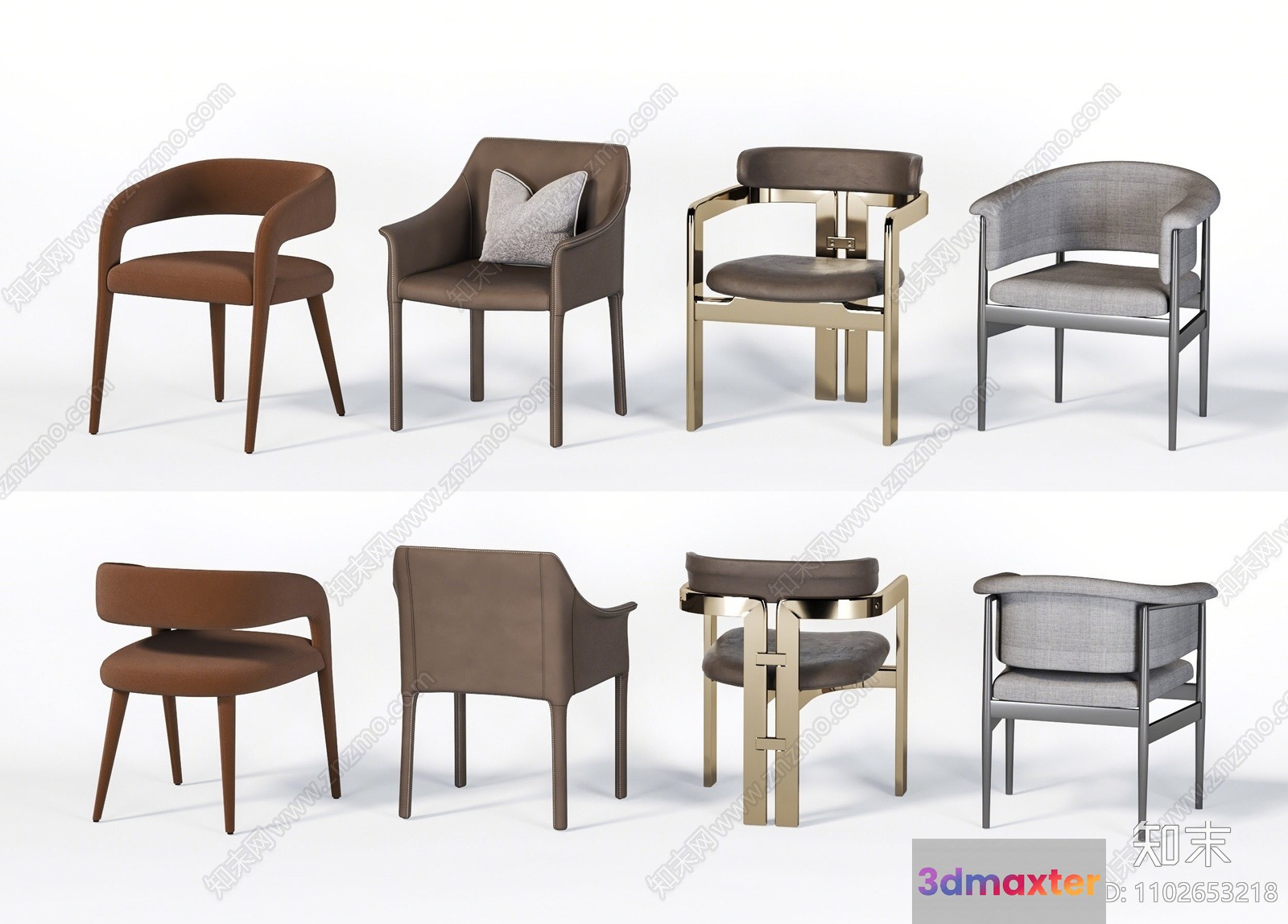 Modern Dining Chairs 3D Model - 15731 - VRAY Render